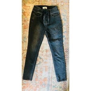 WE the Free People Women's Sport Lace Up Jeans Trousers Stretch Black Size 29